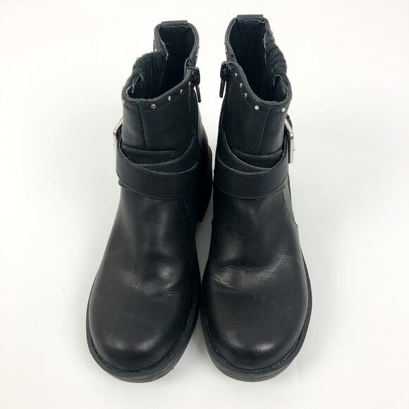 XOXO Womens Dharma Fashion Boot 5M Black Stud Buckle Strap Ankle Booties NWOB - Picture 5 of 11